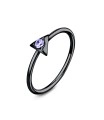 Bezel Set Stone Triangle Nose Rings NSKR-03